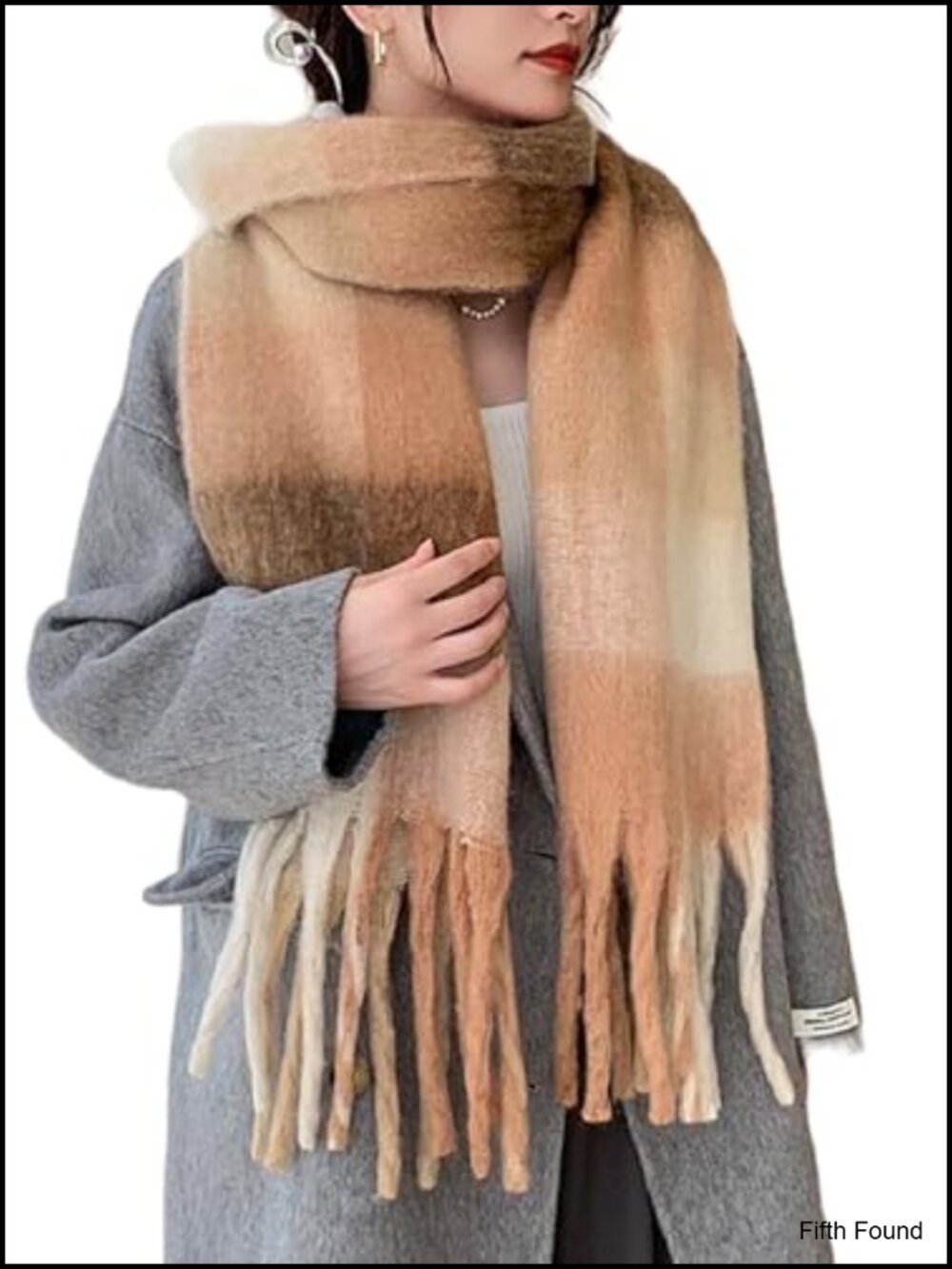 Warm Winter Scarf Long Shawl Thick Blanket Wrap Plaid